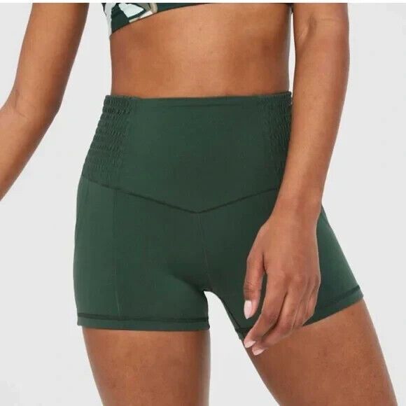 Offline by Aerie Small Real Me Smocked 3" Shortie Brown High Rise Pull On NWT - Picture 1 of 13